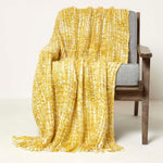 Ophelia Soft Throw With Tassels | 125cm x 150cm | Yellow