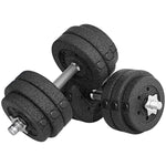 30kg Adjustable Dumbbells Weight Set | Black
