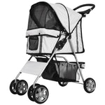 Pet Stroller Carrier Foldable Deluxe Jogger Walk Travel Dog Cat | Gray
