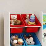 AIYAPLAY Toy Storage Unit, Childrens Bookcase With 6 Bins, Multicoloured
