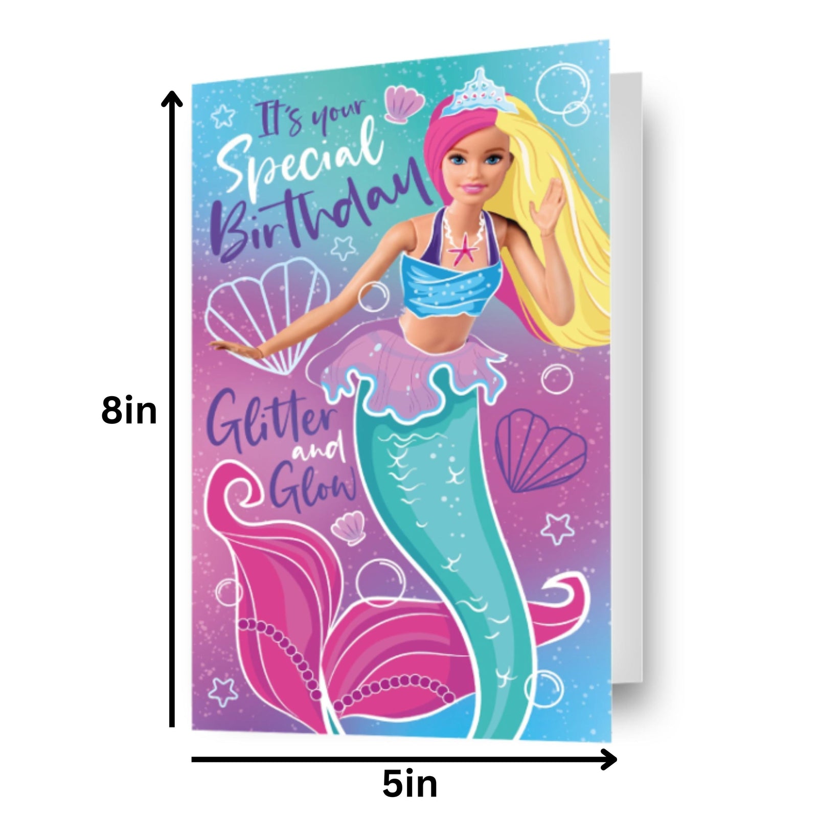 Mermaid 'glitter And Glow' Birthday Card Official Product