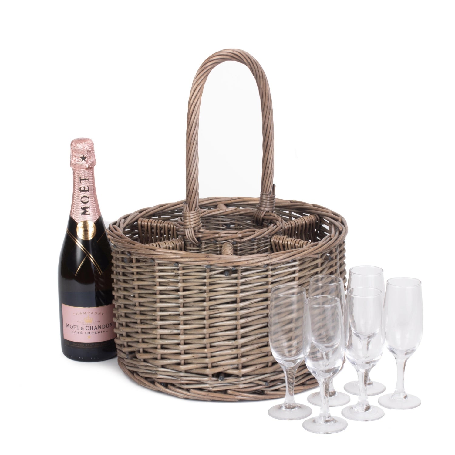 Special Event Wicker Basket Wine Glasses
