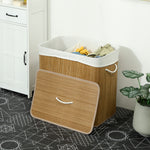 HOMCOM 144l Laundry Basket With Lid, Washing Basket For Bathroom