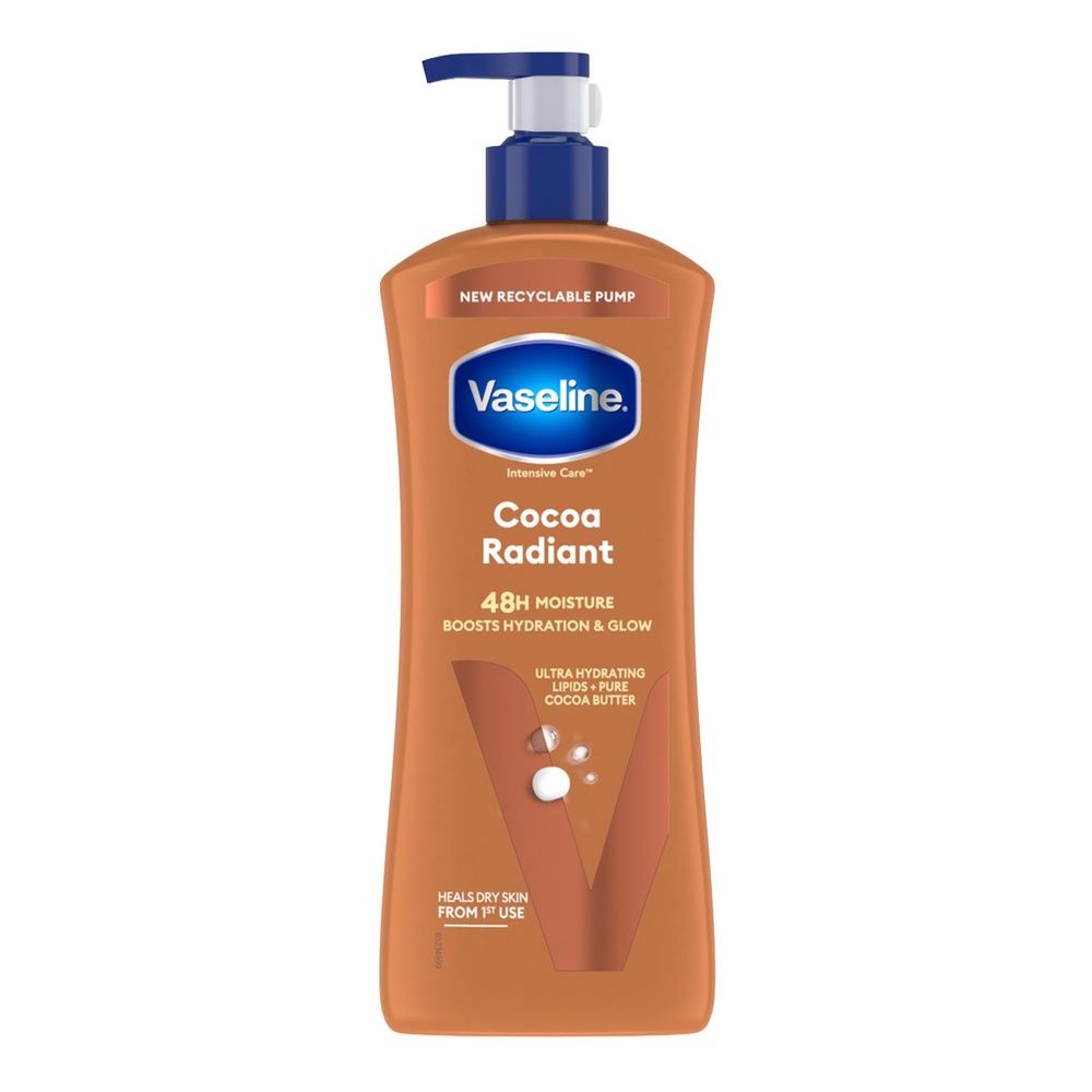Vaseline Gift Set Cocoa Radiant Lotion 600ml, Hand Cream 75ml & Lip Balm 4g