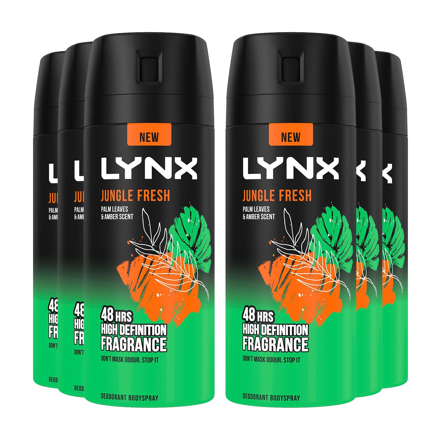 Body Spray Jungle Fresh 48h High Definition Fragrance Deodorant 150ml, 6pk