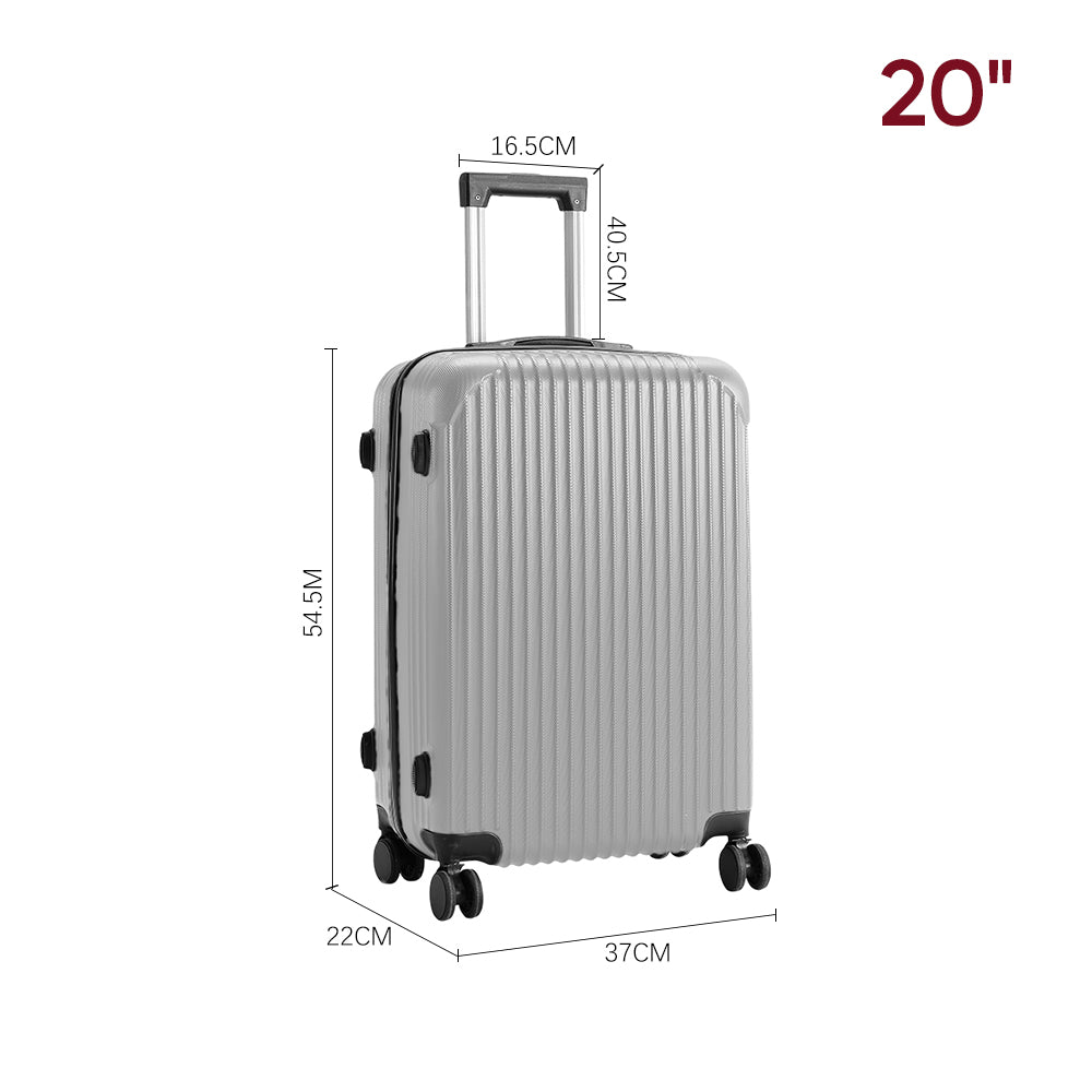 Hardshell Spinner Wheel Luggage Travel Suitcase | Silver