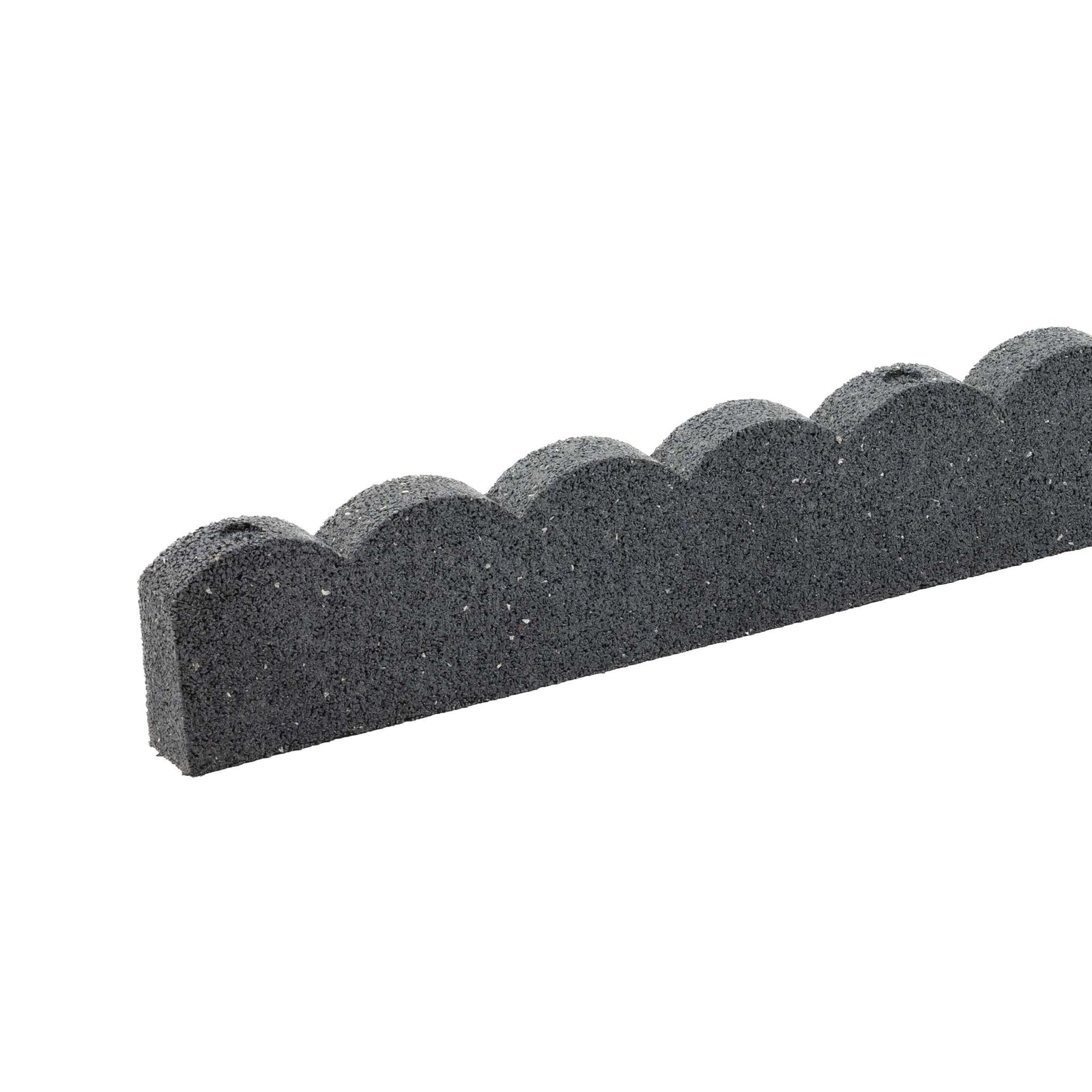 Recycled Rubber Scallop Garden Edging Border 1.2m | Set of 24 | Gray