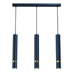 Joker Contemporary Pendant Lamp 3xgu10 Hand Made Cylindrical Style Light | Blue & Gold