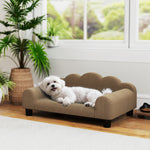 Dog Sofa Bed, Cat Sofa With Backrest, Armrest, For Small Dogs | Brown