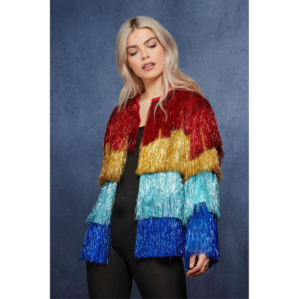 Tinsel Festival Jacket, Rainbow | Large/Extra Large