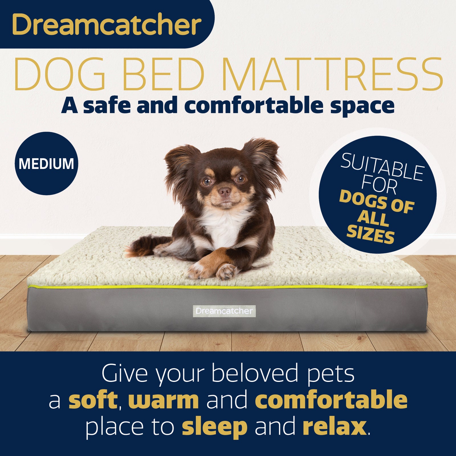 Grey Small To Xxl Dog Beds Orthopaedic Extra Large Flat Crate Pet Mattress, Removable Washable Cover | 76cm | Grey