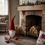 HOMESCAPES Red Sitting Santa Gonk Christmas Decoration