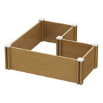 L-shaped Raised Garden Bed Planter, Wood-grain Pp Plastic With Open Bottom, Outdoor Vegetable & Flower Planter Box