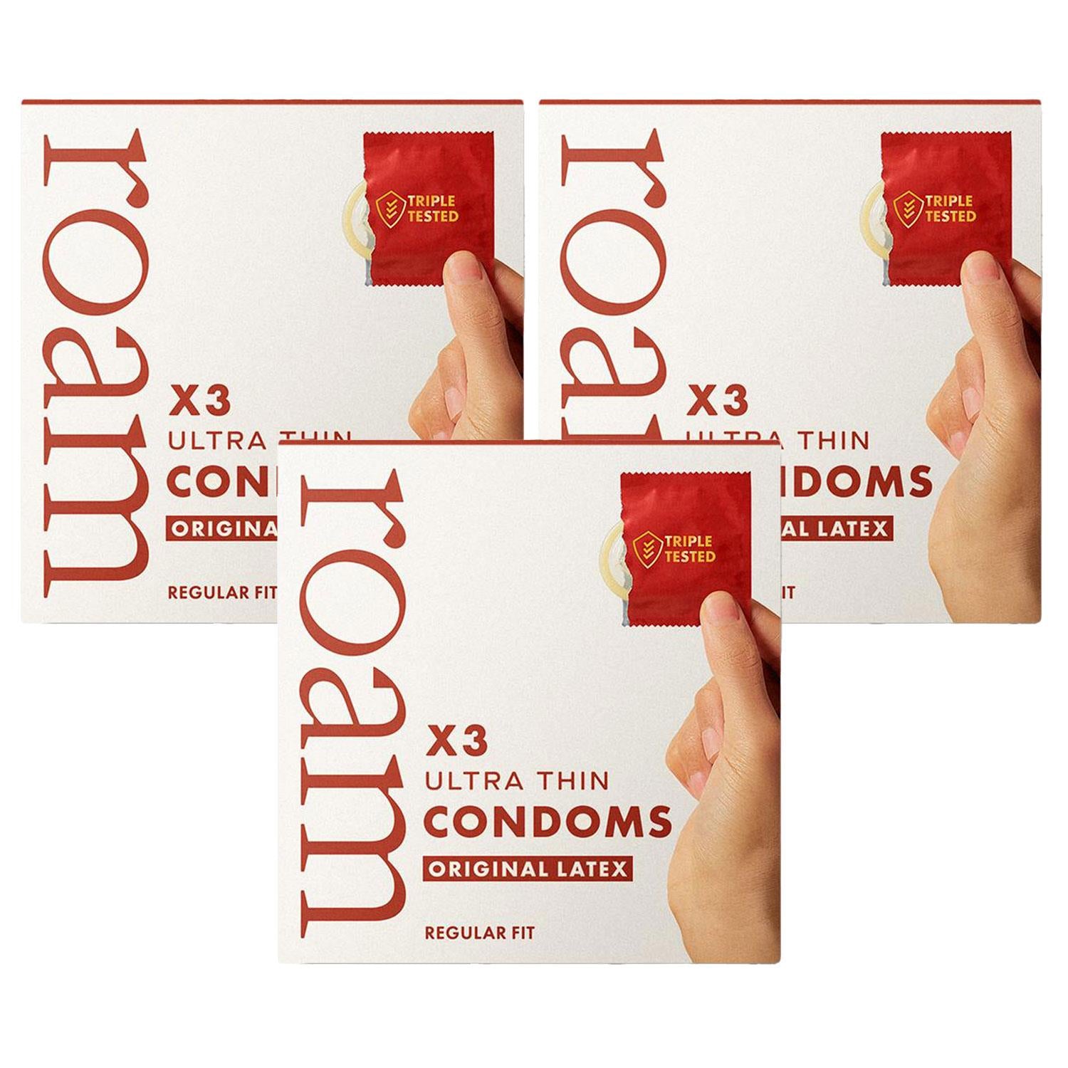 9x Original Latex Condom - Safer Sex & Contraception (3x3 Pk)