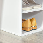 Shoe Storage Cabinet Bench W/ Cushion Adjustable Shelves