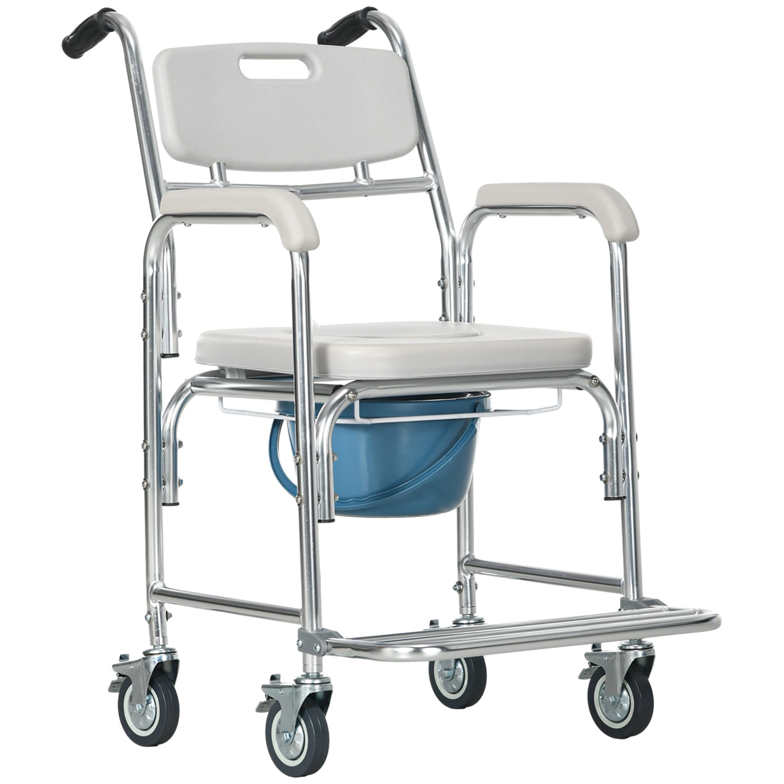 Personal Mobility Assist Waterproof Commode Wheelchair
