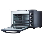 34l Mini Oven With 2 Hobs - Electric Countertop Cooker | Black & Silver