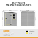 Breeins 6x6 Ft Pent Roof Garden Storage Shed