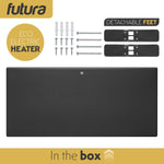 Electric Panel Heater Eco Radiator Grey Wall Mounted & Freestanding Thermostat Control & Setback Timer Lot 20 | 2000w | Grey