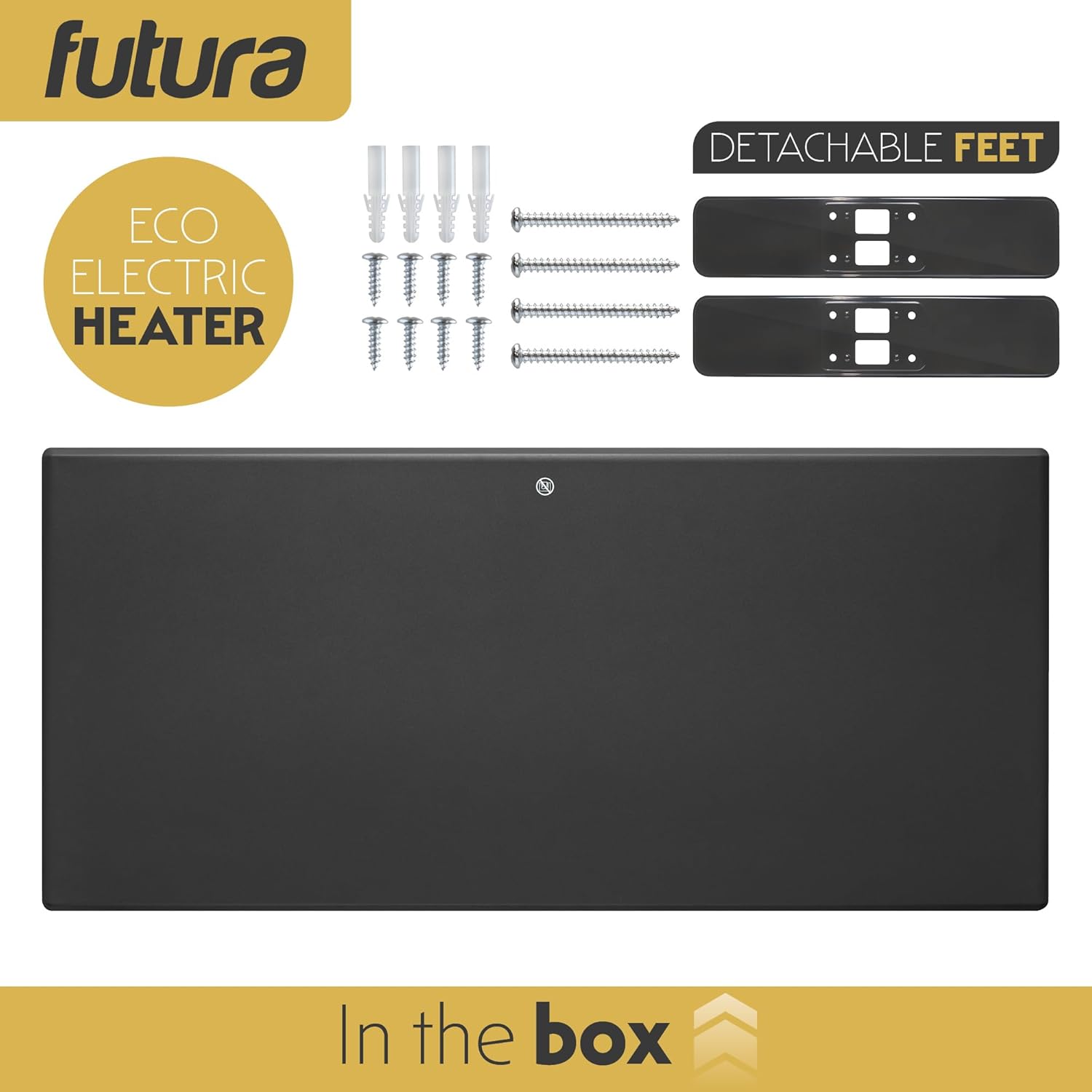 Electric Panel Heater Eco Radiator Grey Wall Mounted & Freestanding Thermostat Control & Setback Timer Lot 20 | 2000w | Grey