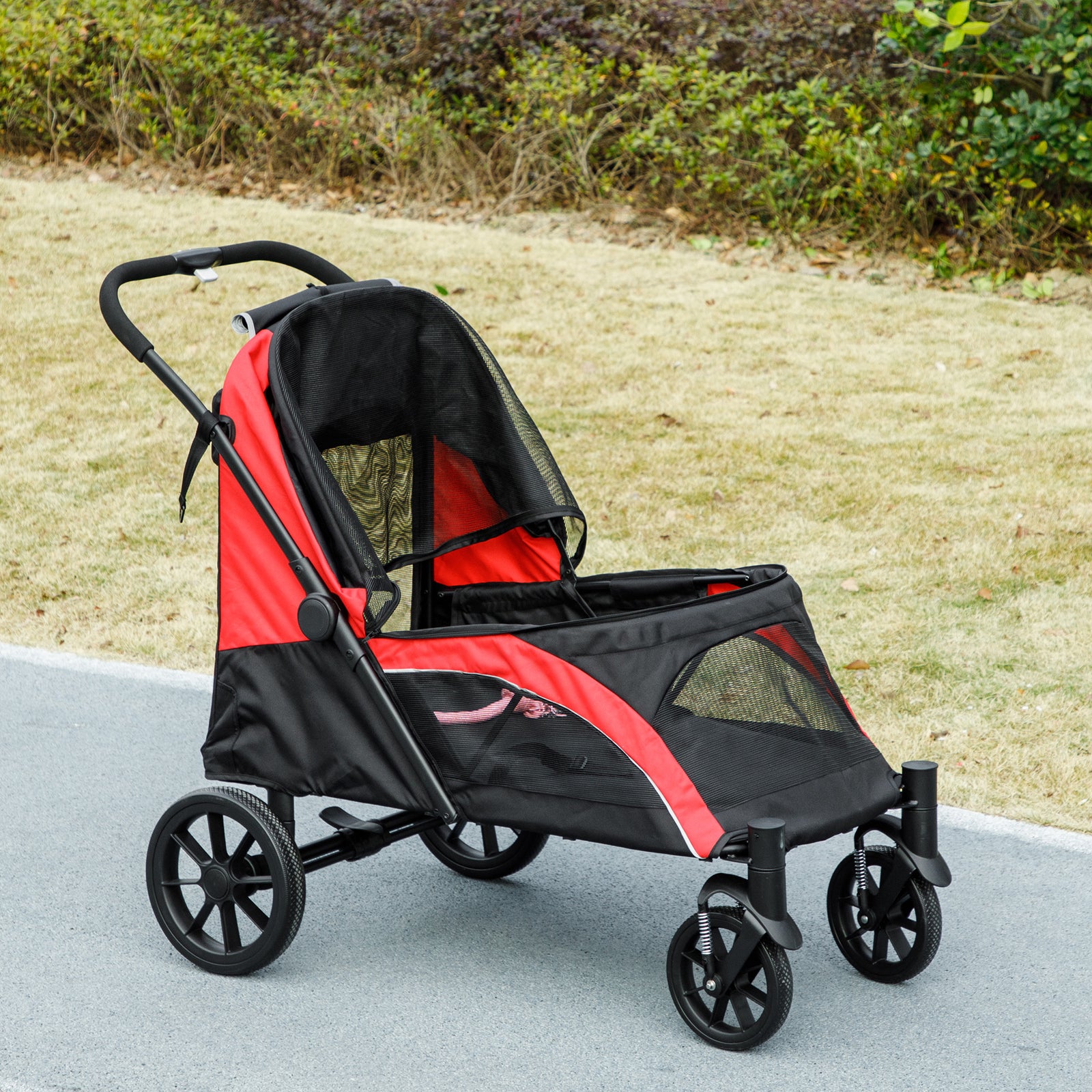 Easy Folding Pet Stroller For Large Dogs | Black