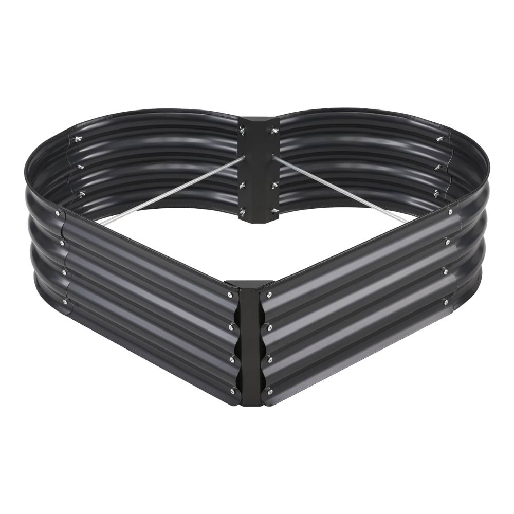 Breeins Heart-Shaped Galvanized Steel Raised Garden Bed Planter for Flowers & Vegetables