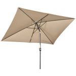 3x2m Patio Umbrella Canopy Tilt Crank | Khaki