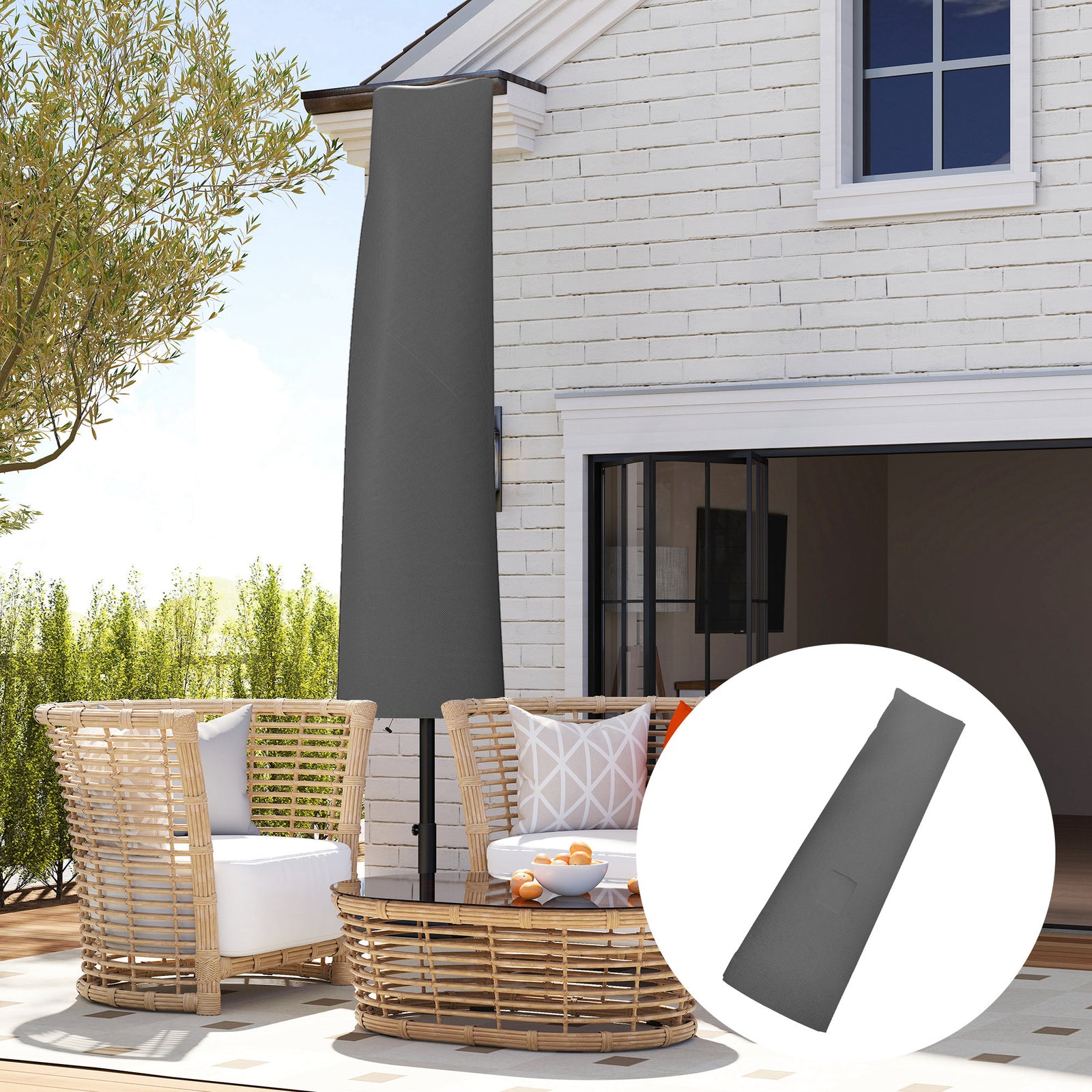 Garden Parasol Cover, Waterproof Oxford Fabric