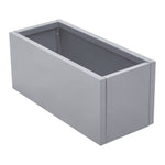 Zinc Galvanized Steel Planter Box With Drainage Hole –rectangle Raised Planter Box Outdoor Balcony Garden Trough Pot | Large | Light Grey