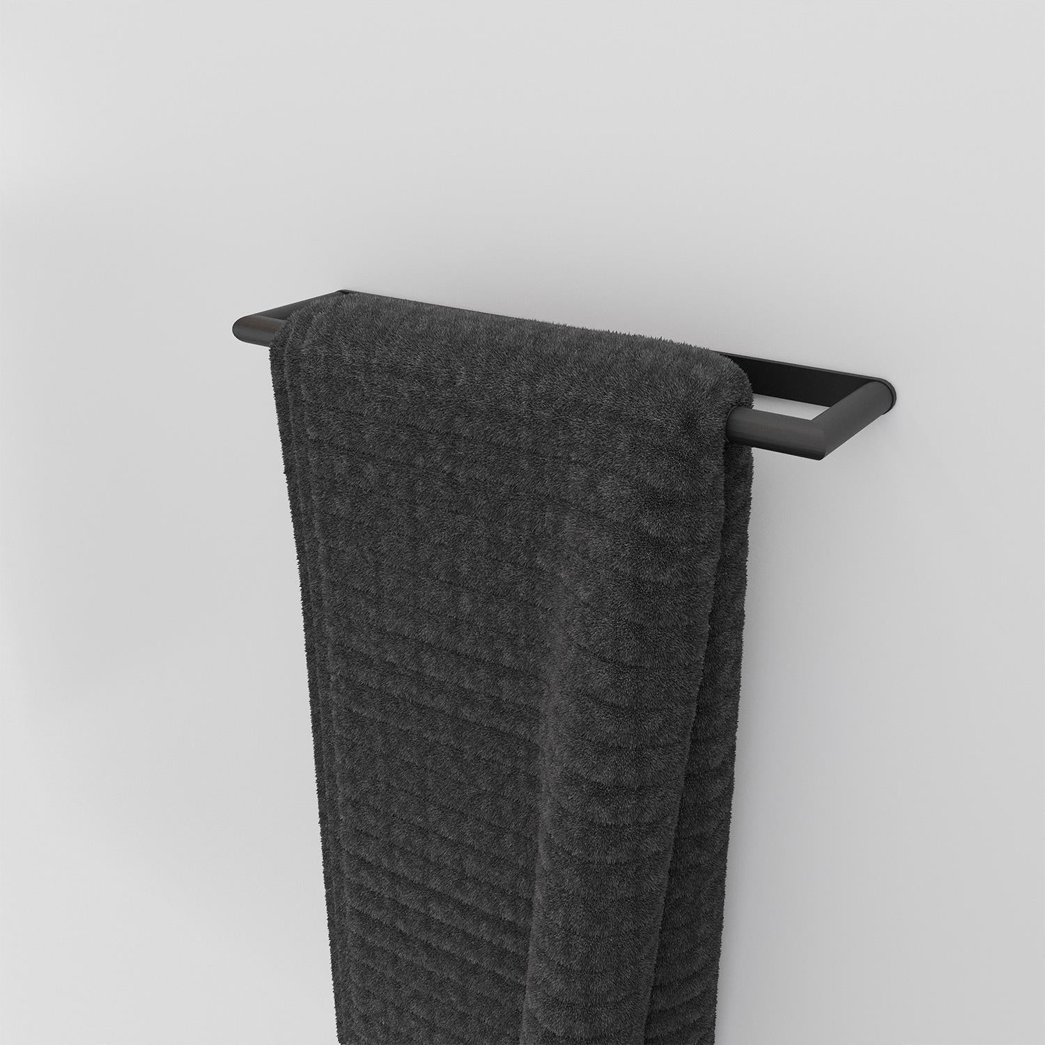 Towel Rail 30cm Matt Black Hidden Fixings 5kg Resistance Micra Collection
