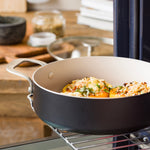 KitchenAid Cookware Coloured Aluminium Covered Skillet With 2 Handles, 24cm, Matt Black