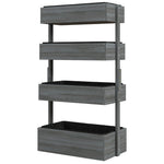 80cmx45cmx142cm 4-tier Raised Garden Bed, Grey | Gray