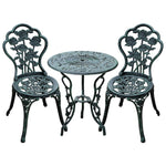3 Pieces Bistro Set Furniture Garden Balcony Table 2 Chairs