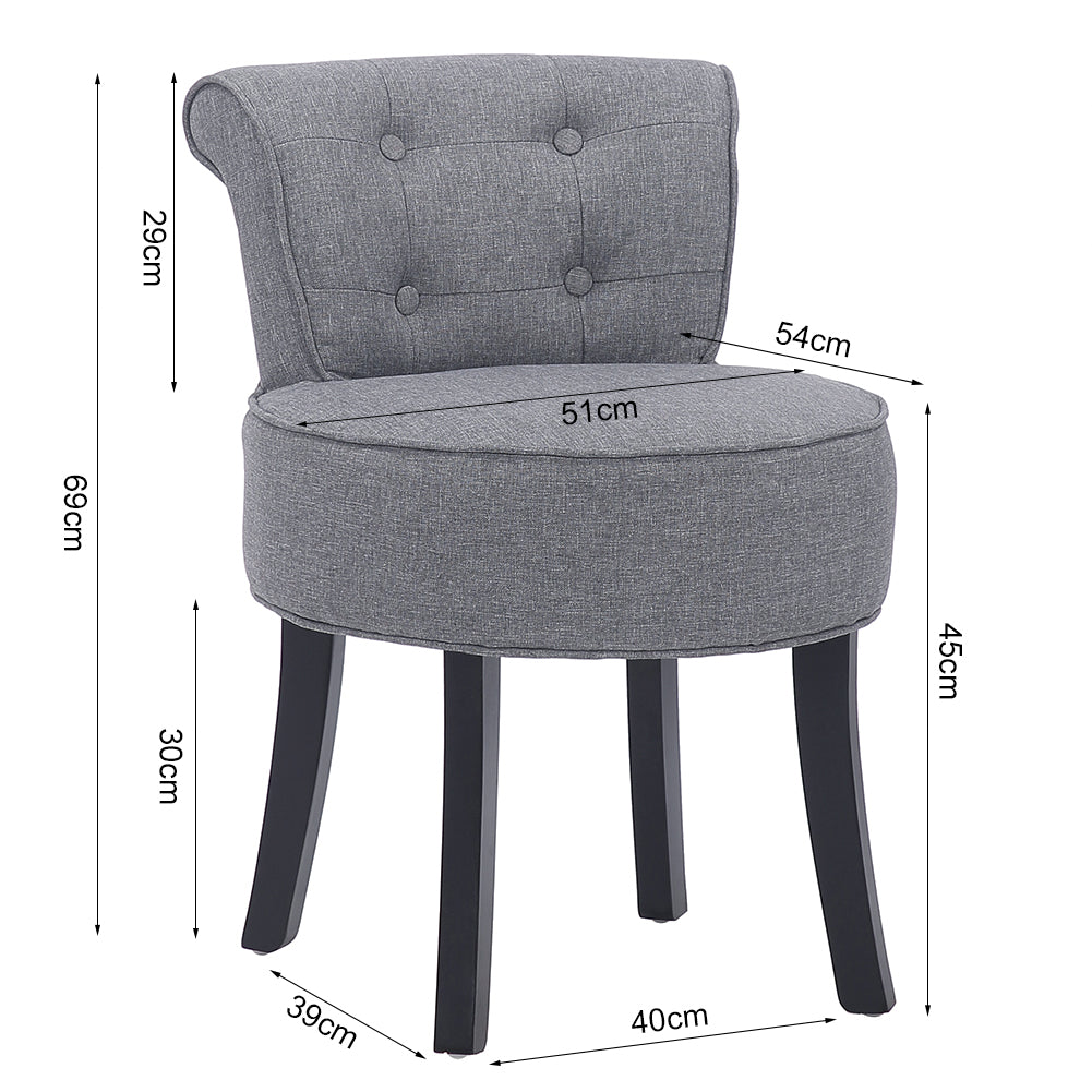 Classic Fabric  Chair Wing Back Chair Sofa Vanity Bedroom Dressing Chair