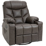 Manual Recliner Chair W/ Footrest Cup Holder | Brown