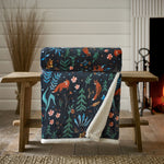 Snuggle Warm Fleece 140x180cm Throw Fox And Florals