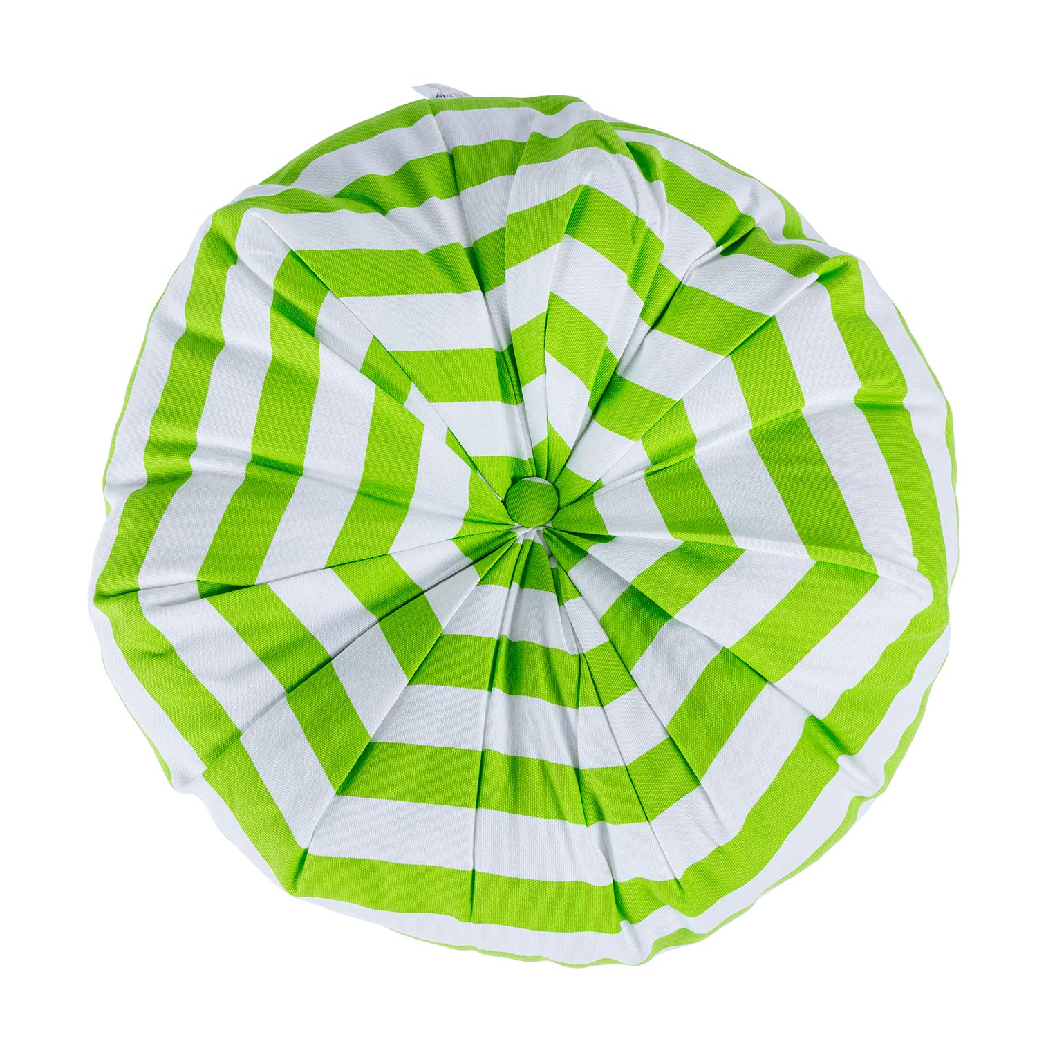 Striped Pleated Round Floor Cushion | 40cm x 40cm | Green