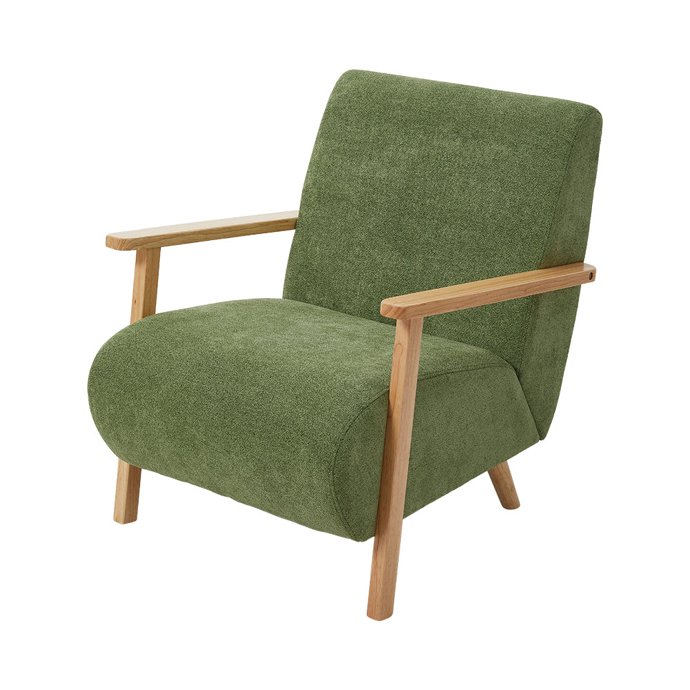 Chenille Upholstered Armchair | Green