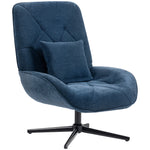 Swivel Accent Chair, Chenille Armchair With Lumbar Pillow | Dark Blue