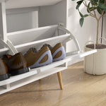 Shoe Storage Cabinet With 4 Flip Drawers For 16 Pairs | One Size | White