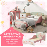 Toddler Bed Frame, Kids Bedroom Furniture For Ages 3-6 Years | Pink