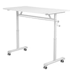 Manual Standing Height-adjustable Desk Computer Desk With Wheels | Large