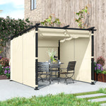 3 X 3(m) Metal Pergola W/ Retractable Roof And Sidewalls | Beige