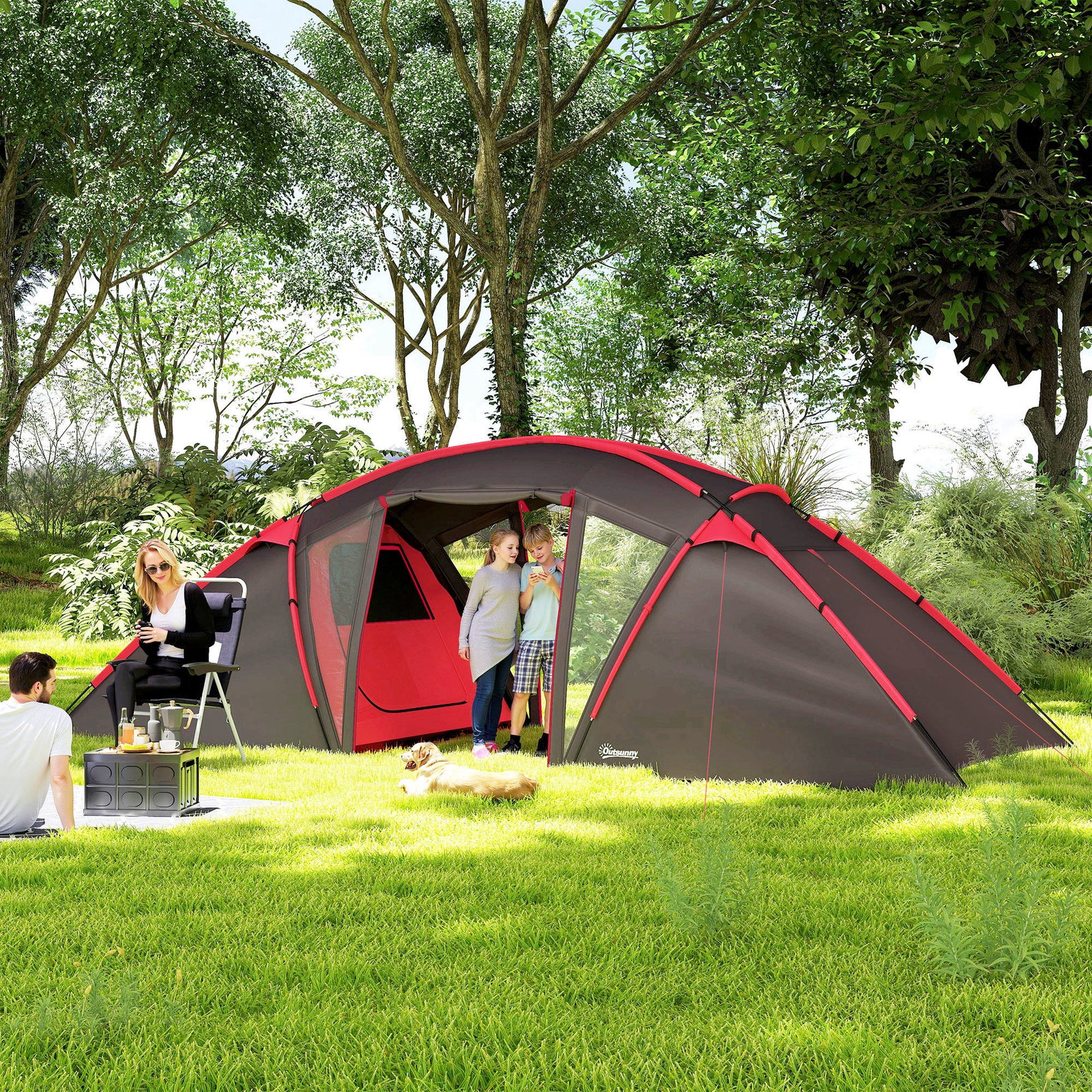 4-6 Man Family Tent, 2 Bedrooms, Living Room