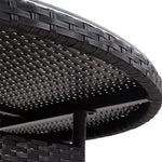 Garden Rattan Tempered Glass Top Round Table With Parasol Hole - 100cm Dia X 72cm