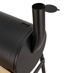 Outdoor Charcoal Bbq Smoker Grill With Side Fire Box, Built-in Thermometer, Wooden Prep Shelves, Storage Rack And Wheels
