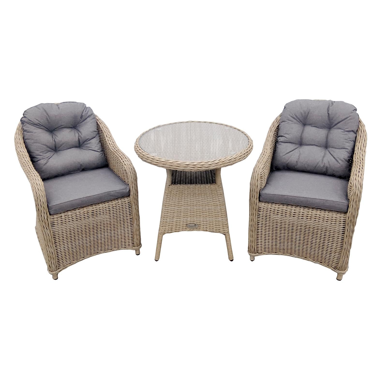 Sicilia Rattan 2 Seat Bistro Set | 2 Seat | Sandy Oak