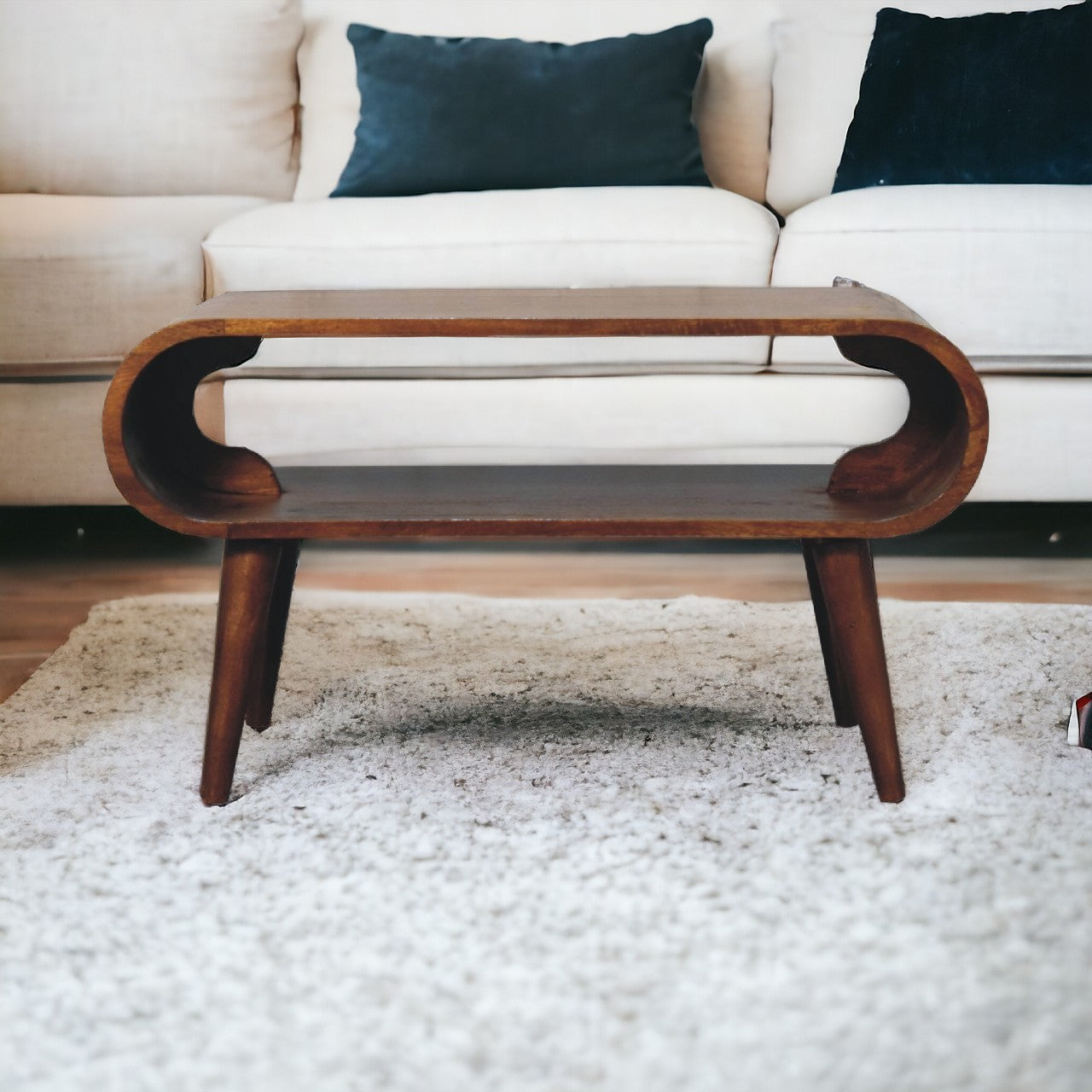 Solid Wood Open Chestnut Coffee Table