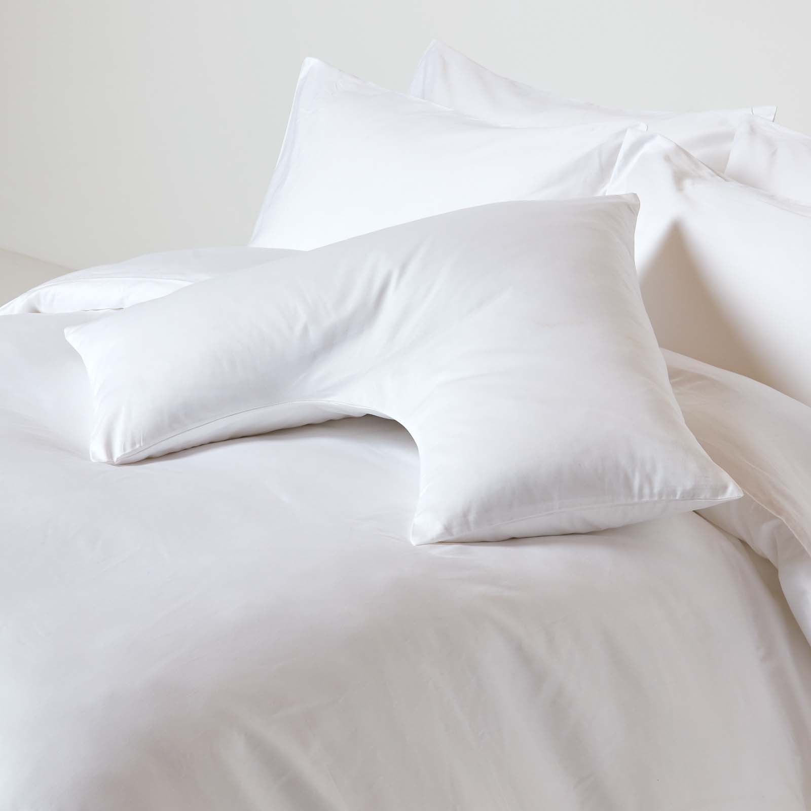 V Shaped Pillowcase Organic Cotton 400 Tc | V Shape | White