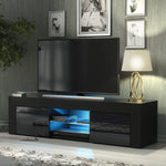 Loom Tv Unit 130cm With Led Lights | Black